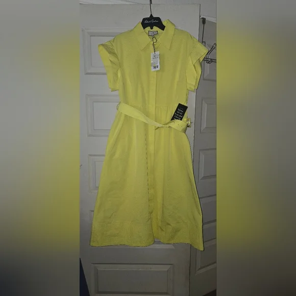Tuckernuck Chloe Citron Midi Dress with Belt - Picture 4 of 8